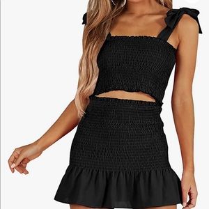 Crop Top w/ High Waist Bodycon Skirt 2 Piece